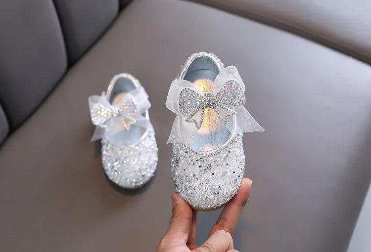 Rhinestone Sequins Girls Princess Shoes Children Party Dance Shoes Student Spring Autumn New Flats Kids Performance Shoes - Mom & Kids