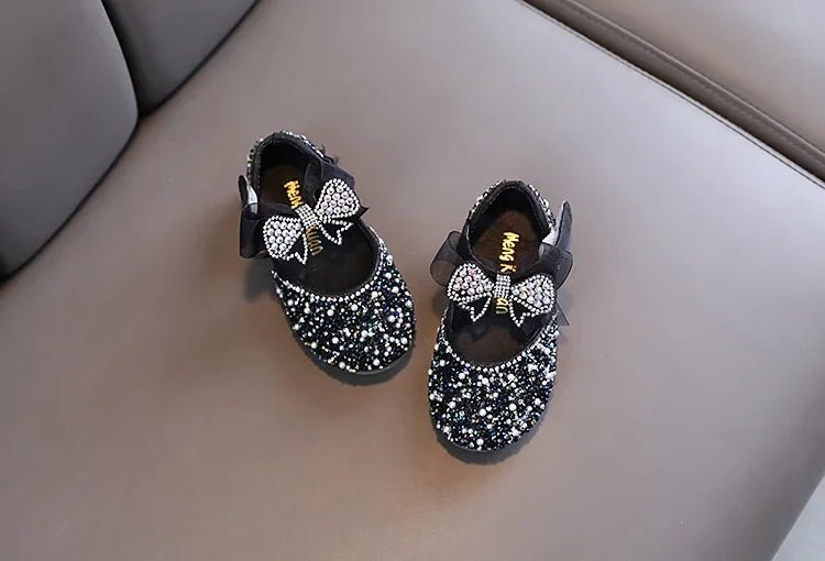 Rhinestone Sequins Girls Princess Shoes Children Party Dance Shoes Student Spring Autumn New Flats Kids Performance Shoes - Mom & Kids