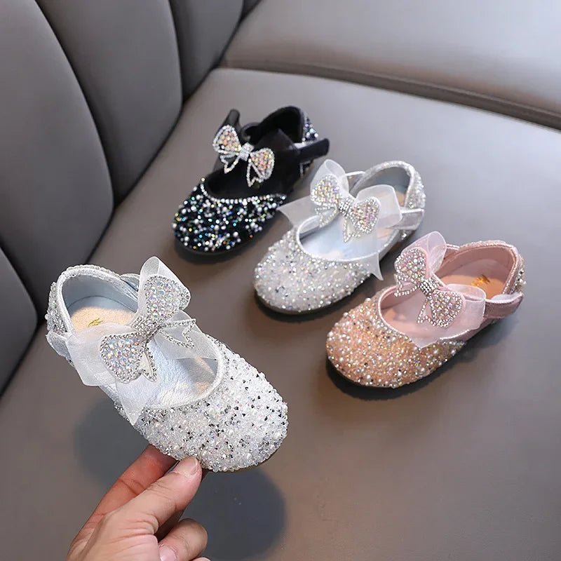 Rhinestone Sequins Girls Princess Shoes Children Party Dance Shoes Student Spring Autumn New Flats Kids Performance Shoes - Mom & Kids