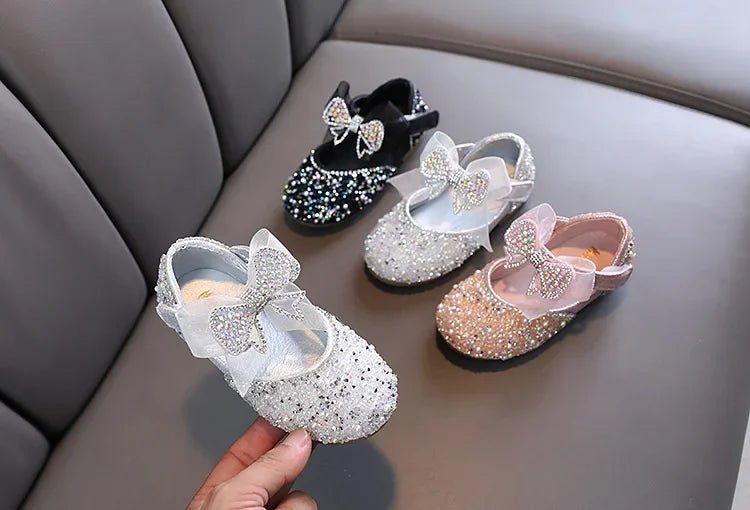 Rhinestone Sequins Girls Princess Shoes Children Party Dance Shoes Student Spring Autumn New Flats Kids Performance Shoes - Mom & Kids
