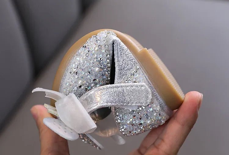 Rhinestone Sequins Girls Princess Shoes Children Party Dance Shoes Student Spring Autumn New Flats Kids Performance Shoes - Mom & Kids