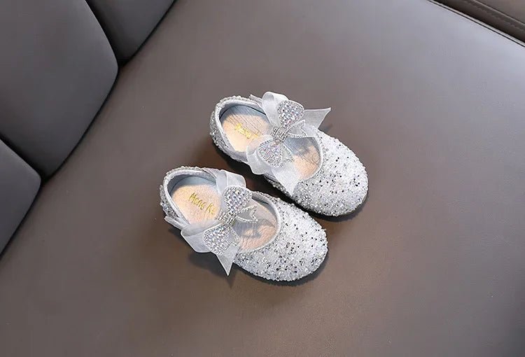 Rhinestone Sequins Girls Princess Shoes Children Party Dance Shoes Student Spring Autumn New Flats Kids Performance Shoes - Mom & Kids