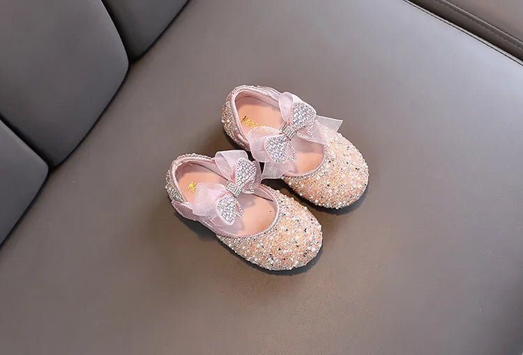 Rhinestone Sequins Girls Princess Shoes Children Party Dance Shoes Student Spring Autumn New Flats Kids Performance Shoes - Mom & Kids