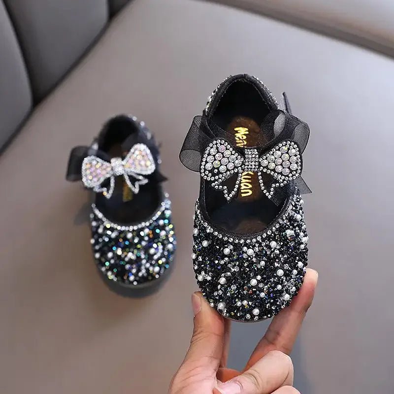 Rhinestone Sequins Girls Princess Shoes Children Party Dance Shoes Student Spring Autumn New Flats Kids Performance Shoes - Mom & Kids