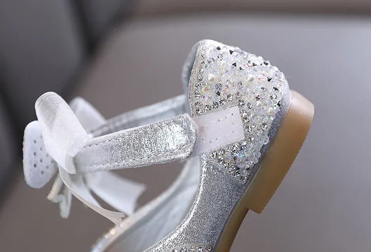 Rhinestone Sequins Girls Princess Shoes Children Party Dance Shoes Student Spring Autumn New Flats Kids Performance Shoes - Mom & Kids