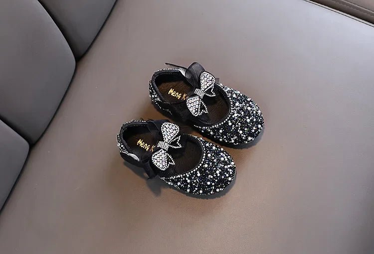 Rhinestone Sequins Girls Princess Shoes Children Party Dance Shoes Student Spring Autumn New Flats Kids Performance Shoes - Mom & Kids