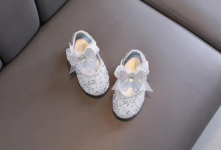 Rhinestone Sequins Girls Princess Shoes Children Party Dance Shoes Student Spring Autumn New Flats Kids Performance Shoes - Mom & Kids