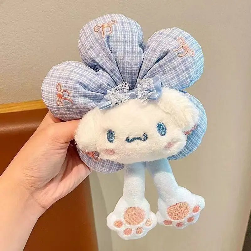 Sanrio Cute Cartoon Animal Flower Large Intestine Scrunchie My Melody Head Rope Kuromi Kawaii Head Tie Hair Rope Hair Ornament - Mom & Kids