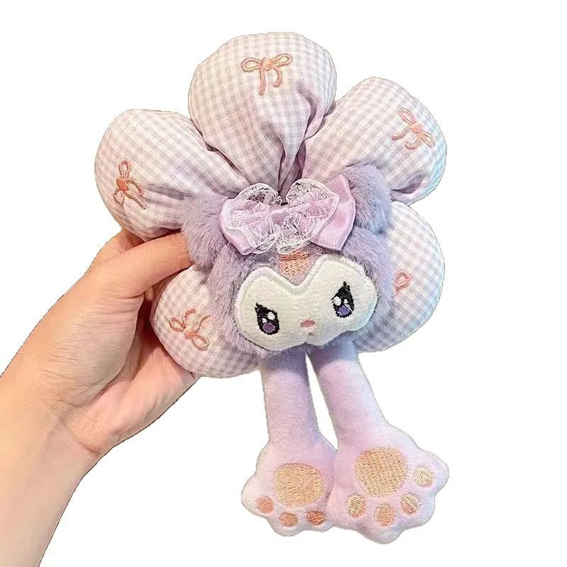 Sanrio Cute Cartoon Animal Flower Large Intestine Scrunchie My Melody Head Rope Kuromi Kawaii Head Tie Hair Rope Hair Ornament - Mom & Kids