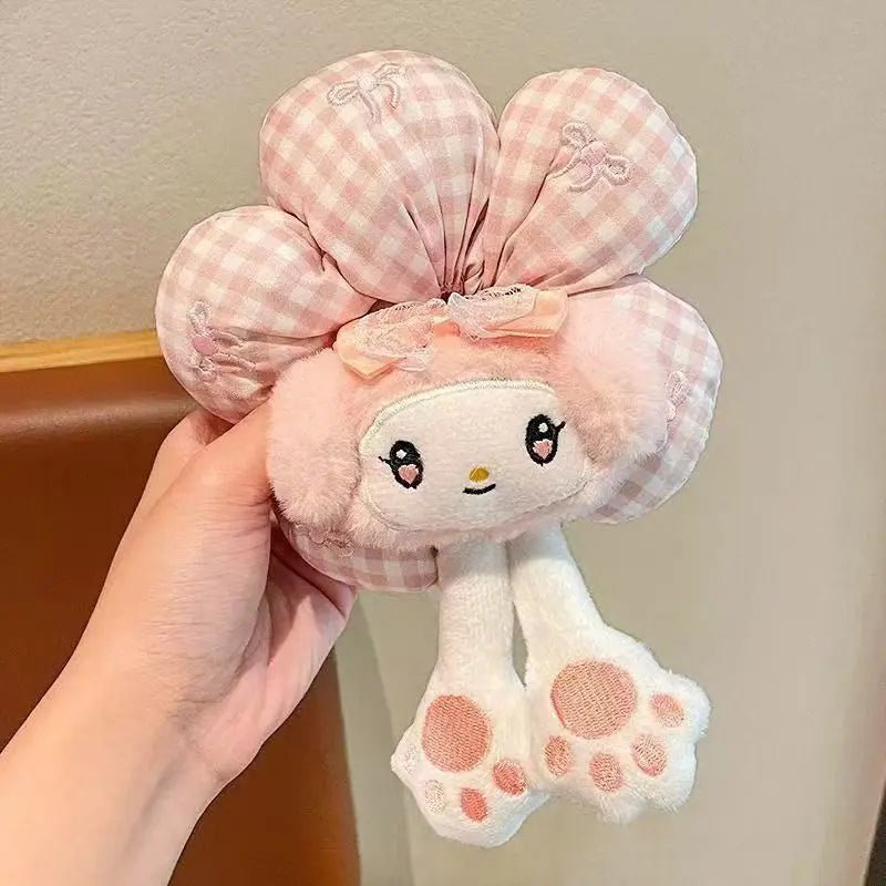Sanrio Cute Cartoon Animal Flower Large Intestine Scrunchie My Melody Head Rope Kuromi Kawaii Head Tie Hair Rope Hair Ornament - Mom & Kids