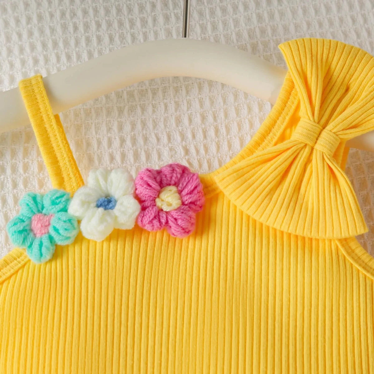 Small Fresh Jeans Skirts Sets Cute Baby Girl Comfortable And Breathable Set Cute Flower Embroidery Short Sleeve Skirt Two Piece - Mom & Kids