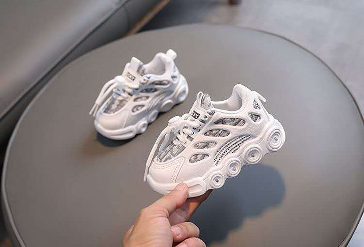 Sneakers Kids Fashion LED Light Shoes Letter Webbing Mesh Boys Shoes (Available) - Mom & Kids