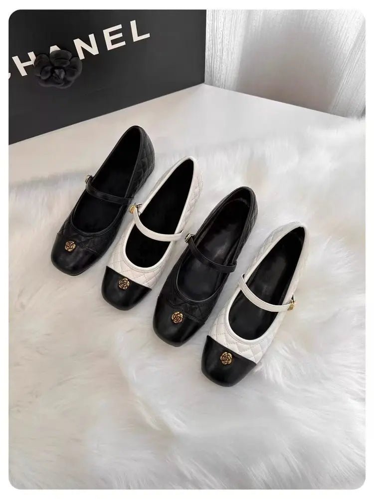 Spring and Autumn temperament commuting shallow mouth single shoe square toe Mary Zhen single shoe women - Mom & Kids