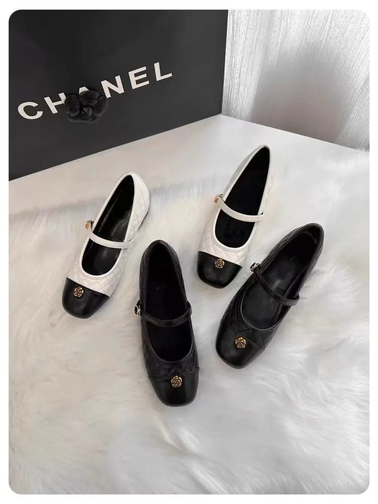 Spring and Autumn temperament commuting shallow mouth single shoe square toe Mary Zhen single shoe women - Mom & Kids