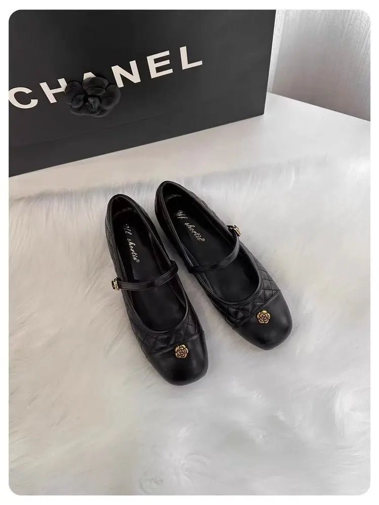 Spring and Autumn temperament commuting shallow mouth single shoe square toe Mary Zhen single shoe women - Mom & Kids