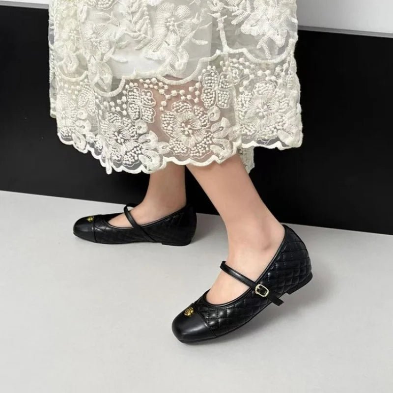 Spring and Autumn temperament commuting shallow mouth single shoe square toe Mary Zhen single shoe women - Mom & Kids