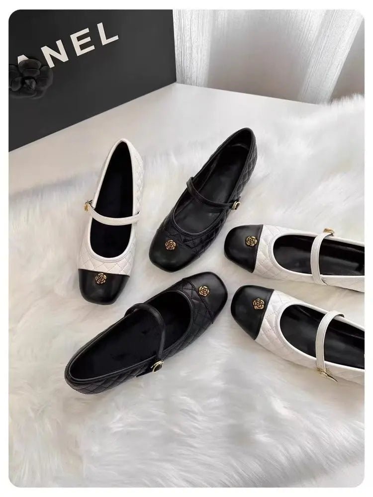 Spring and Autumn temperament commuting shallow mouth single shoe square toe Mary Zhen single shoe women - Mom & Kids