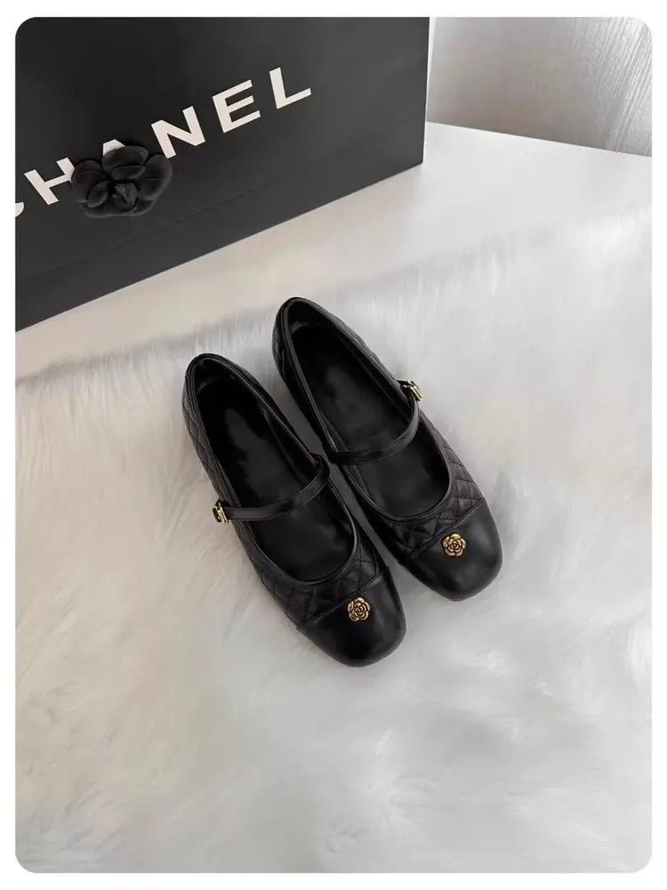 Spring and Autumn temperament commuting shallow mouth single shoe square toe Mary Zhen single shoe women - Mom & Kids