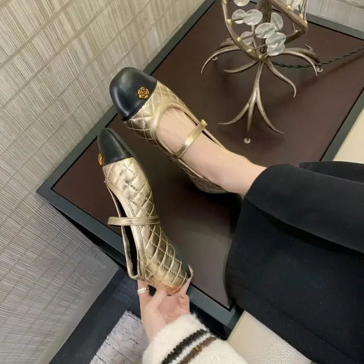 Spring and Autumn temperament commuting shallow mouth single shoe square toe Mary Zhen single shoe women - Mom & Kids