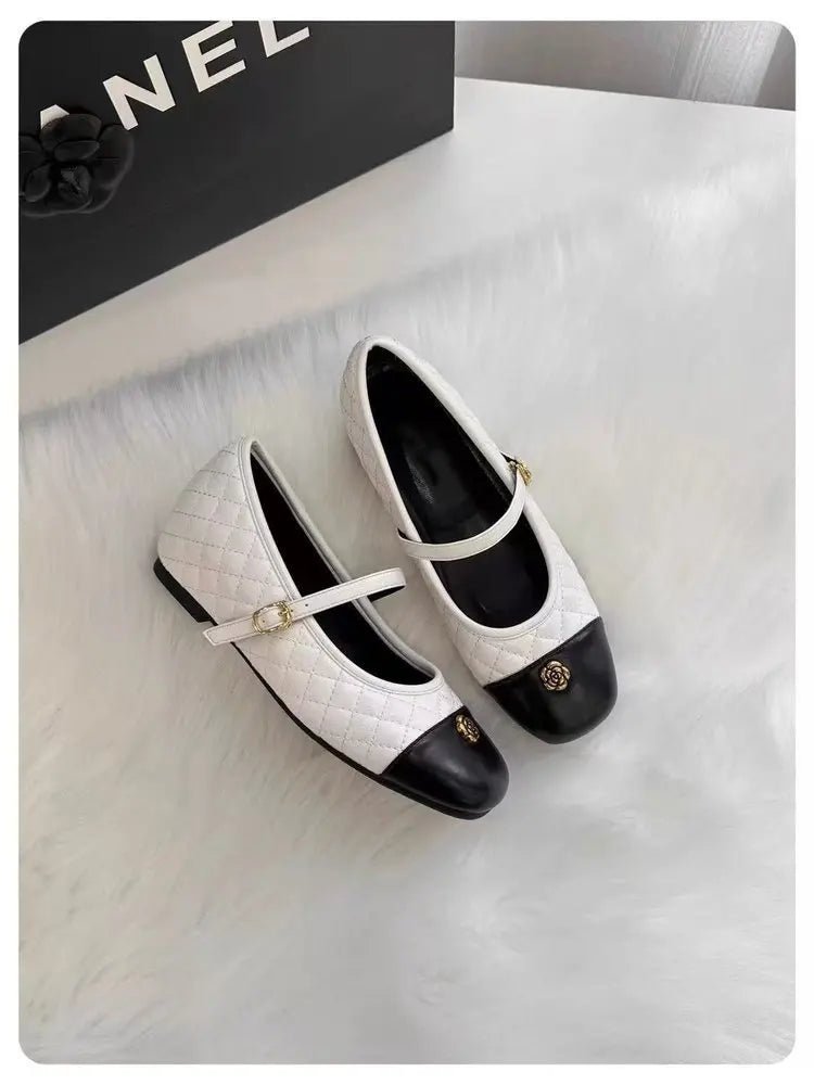 Spring and Autumn temperament commuting shallow mouth single shoe square toe Mary Zhen single shoe women - Mom & Kids