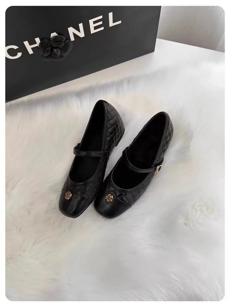 Spring and Autumn temperament commuting shallow mouth single shoe square toe Mary Zhen single shoe women - Mom & Kids