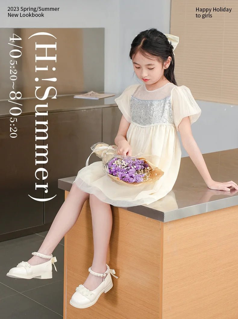 Spring Autumn Girl Glossy Leather Shoes Fashion Children Princess Causal Dress Flats Sweet Bowtie Kids School Mary Jane Shoes - Mom & Kids