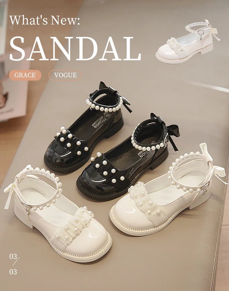 Spring Autumn Girl Glossy Leather Shoes Fashion Children Princess Causal Dress Flats Sweet Bowtie Kids School Mary Jane Shoes - Mom & Kids