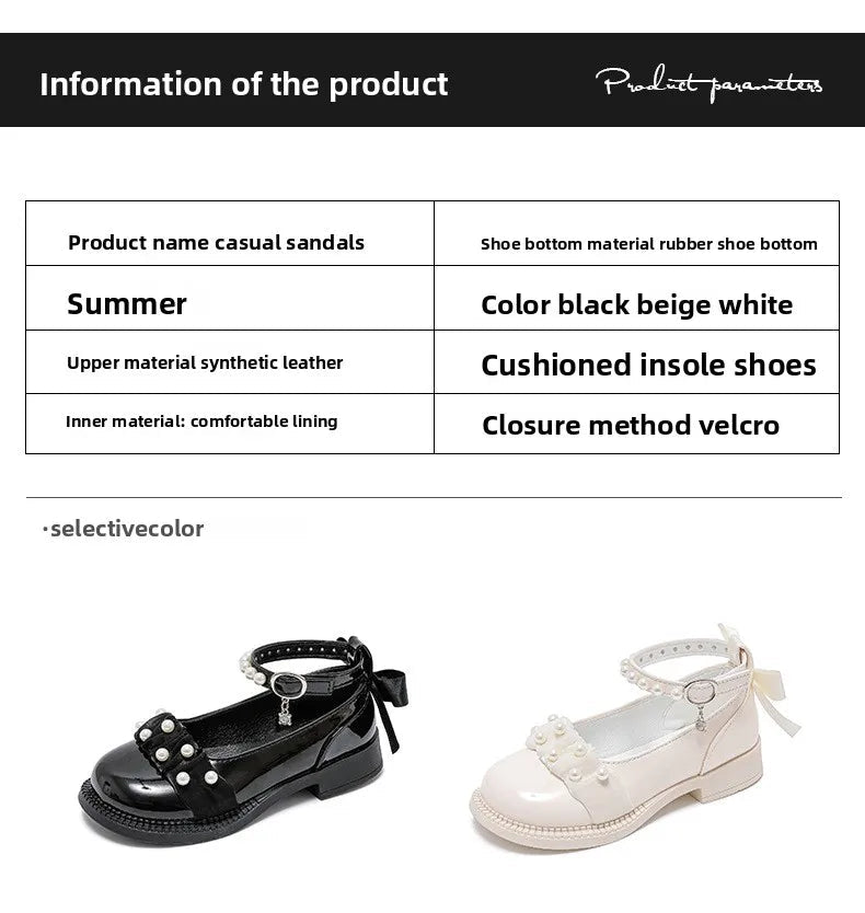 Spring Autumn Girl Glossy Leather Shoes Fashion Children Princess Causal Dress Flats Sweet Bowtie Kids School Mary Jane Shoes - Mom & Kids