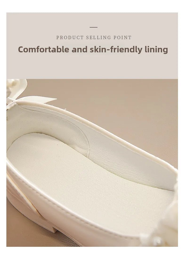Spring Autumn Girl Glossy Leather Shoes Fashion Children Princess Causal Dress Flats Sweet Bowtie Kids School Mary Jane Shoes - Mom & Kids