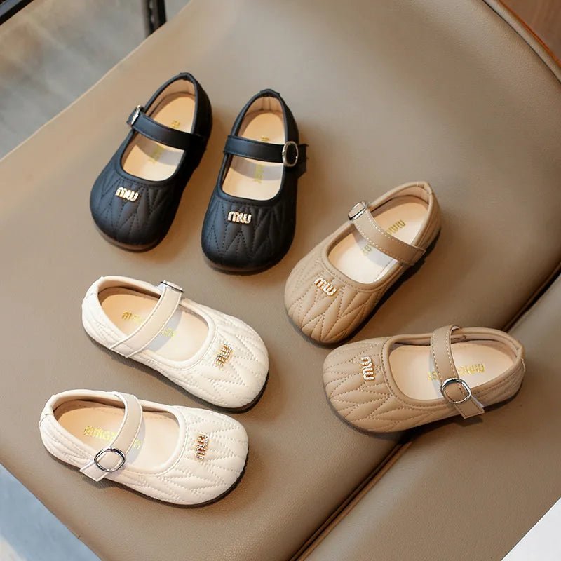 Spring Autumn New Single Shoes Shallow Mouth Bean Shoes Women's Baby Soft Women's Children's Leather Shoes - Mom & Kids