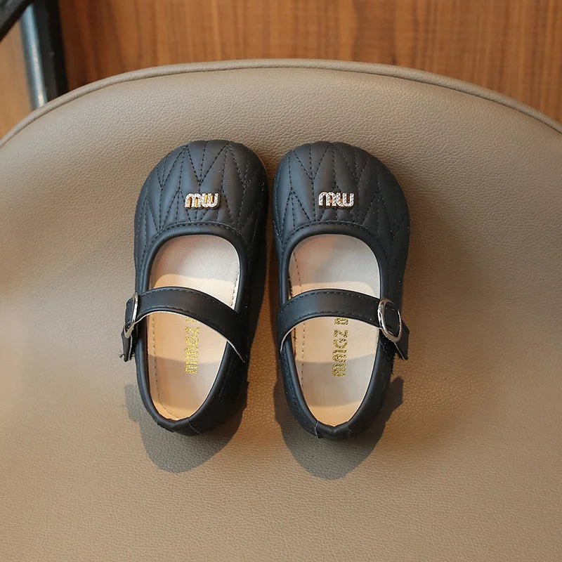 Spring Autumn New Single Shoes Shallow Mouth Bean Shoes Women's Baby Soft Women's Children's Leather Shoes - Mom & Kids
