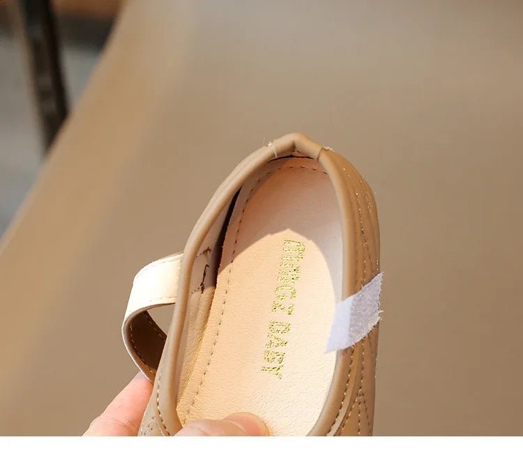 Spring Autumn New Single Shoes Shallow Mouth Bean Shoes Women's Baby Soft Women's Children's Leather Shoes - Mom & Kids
