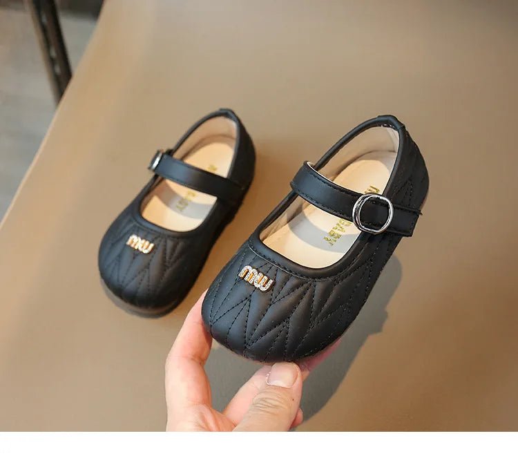 Spring Autumn New Single Shoes Shallow Mouth Bean Shoes Women's Baby Soft Women's Children's Leather Shoes - Mom & Kids