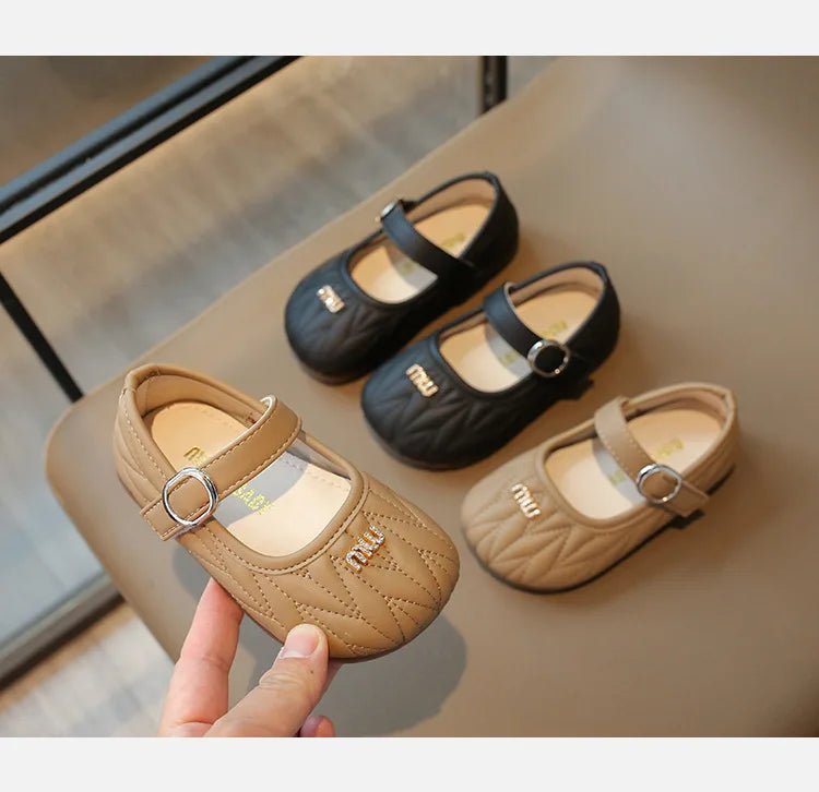 Spring Autumn New Single Shoes Shallow Mouth Bean Shoes Women's Baby Soft Women's Children's Leather Shoes - Mom & Kids
