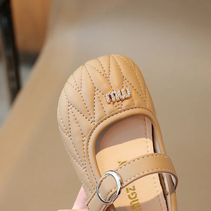 Spring Autumn New Single Shoes Shallow Mouth Bean Shoes Women's Baby Soft Women's Children's Leather Shoes - Mom & Kids