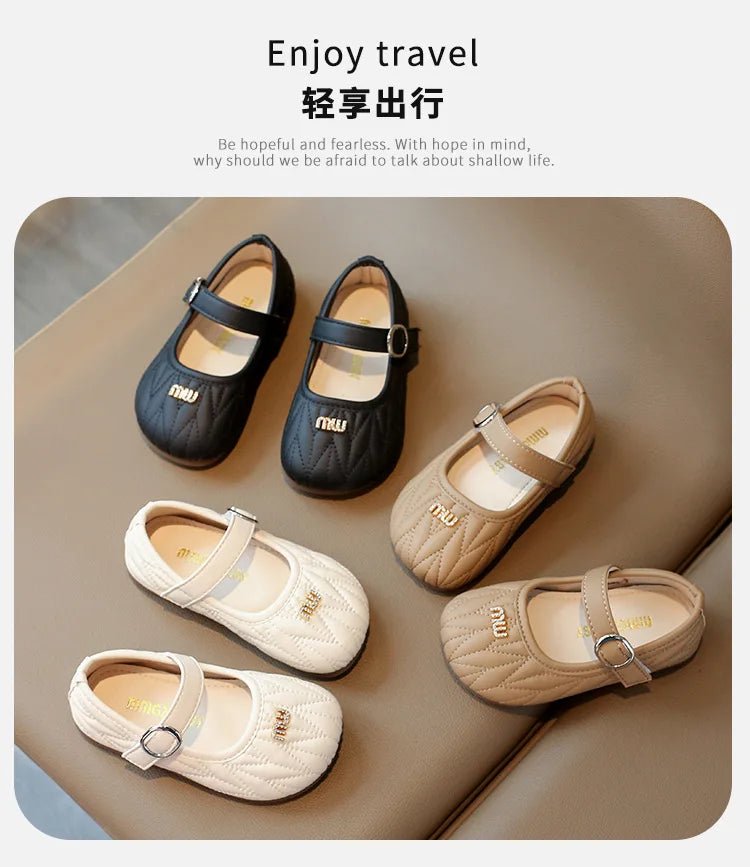 Spring Autumn New Single Shoes Shallow Mouth Bean Shoes Women's Baby Soft Women's Children's Leather Shoes - Mom & Kids