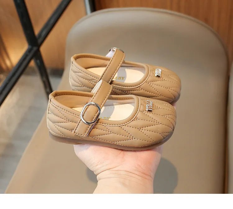 Spring Autumn New Single Shoes Shallow Mouth Bean Shoes Women's Baby Soft Women's Children's Leather Shoes - Mom & Kids