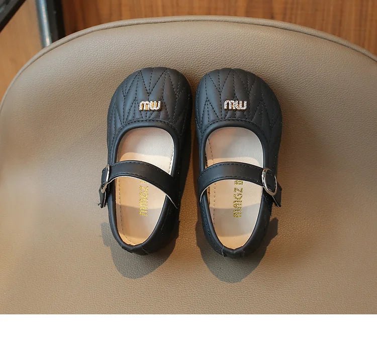 Spring Autumn New Single Shoes Shallow Mouth Bean Shoes Women's Baby Soft Women's Children's Leather Shoes - Mom & Kids