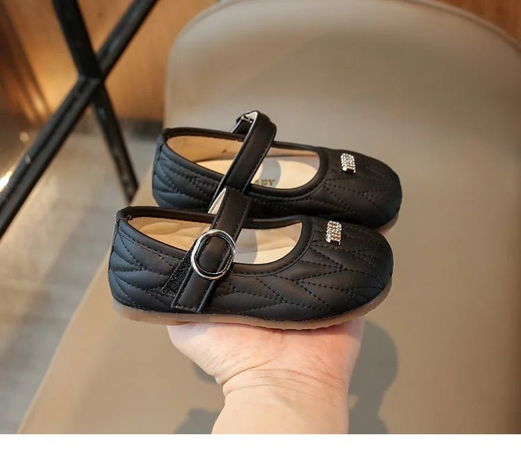 Spring Autumn New Single Shoes Shallow Mouth Bean Shoes Women's Baby Soft Women's Children's Leather Shoes - Mom & Kids