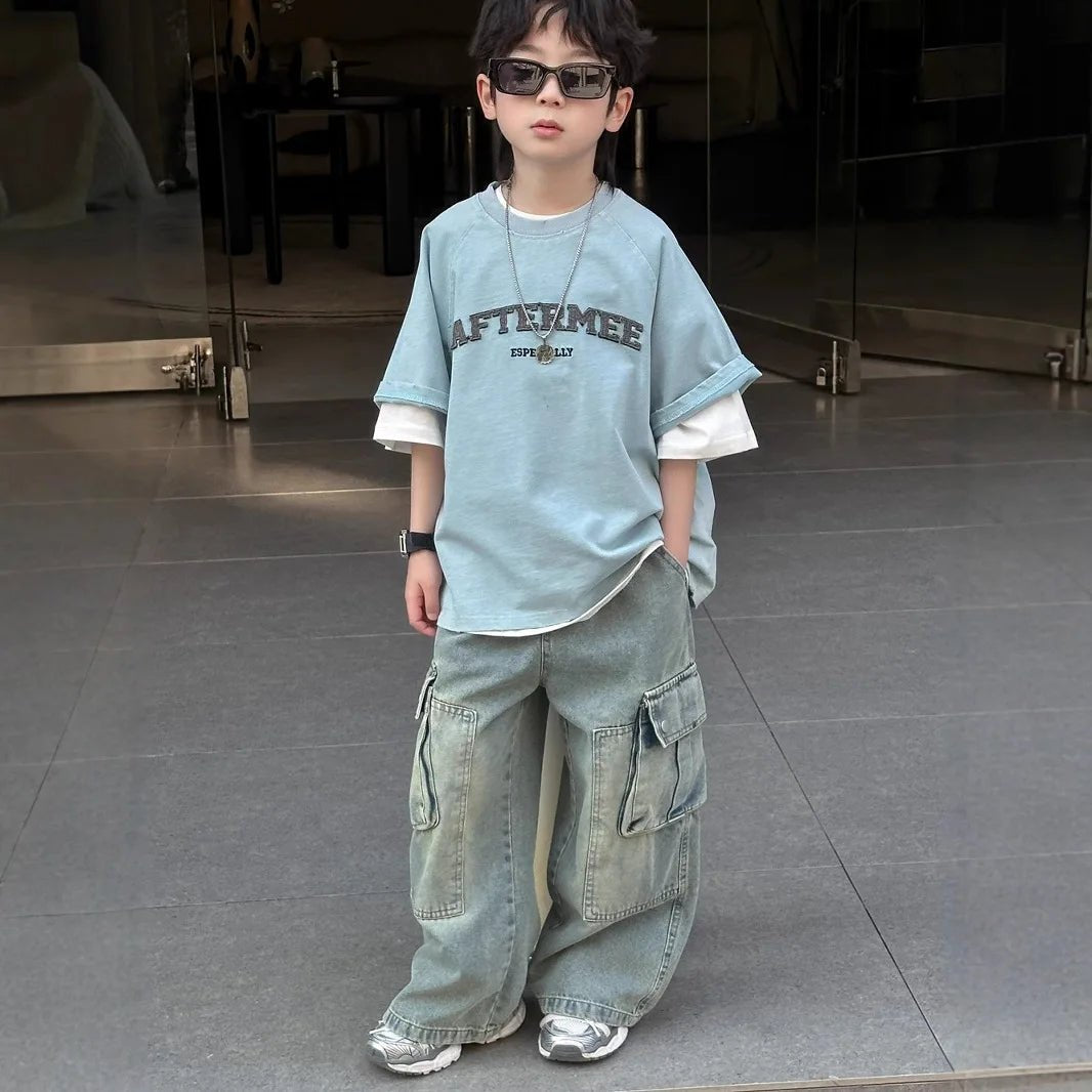 Spring Summer New Children's Short Sleeve T-shirt - Mom & Kids
