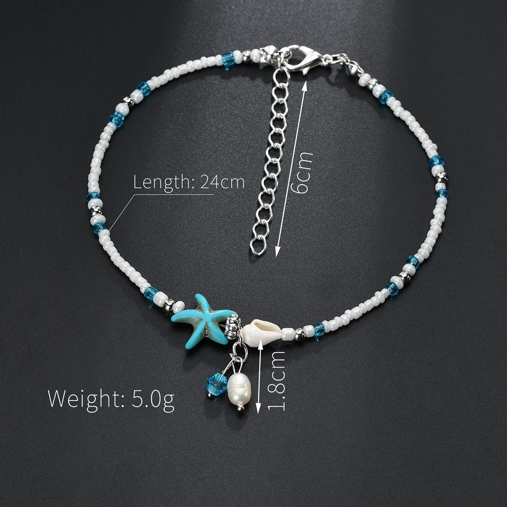 Starfish shell beach anklet (Available) - Mom & Kids
