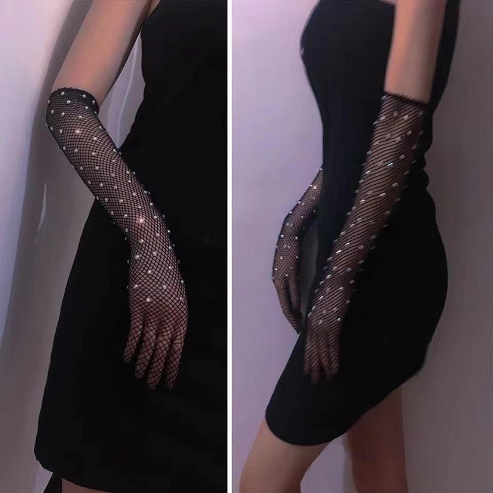 Stockings Mesh Long Gloves Wedding Accessories (Available) - Mom & Kids