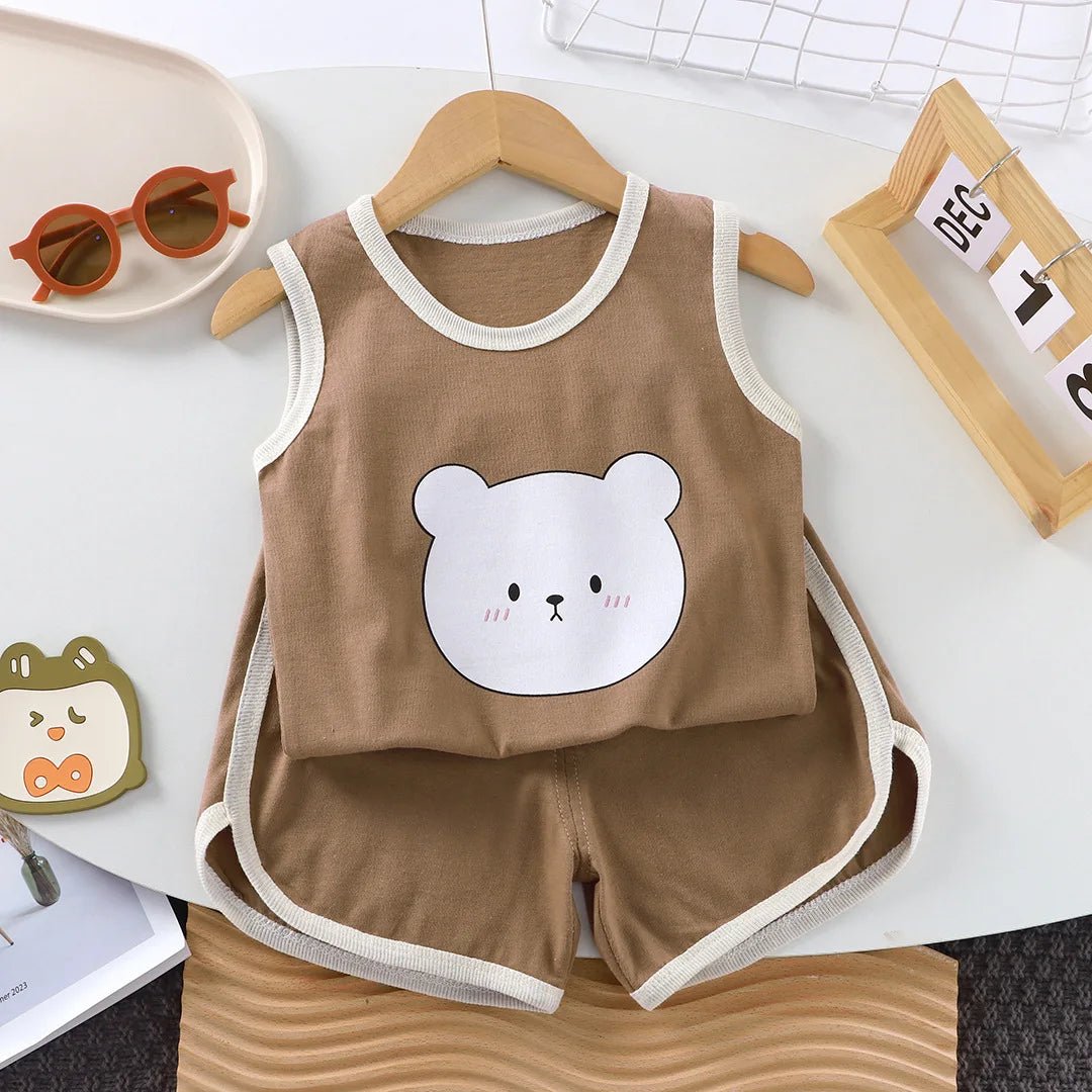 Summer baby boy clothes outfits sets vest T-shirt top+shorts sports suit for toddler infant boys clothing baby wear sets coats - Mom & Kids
