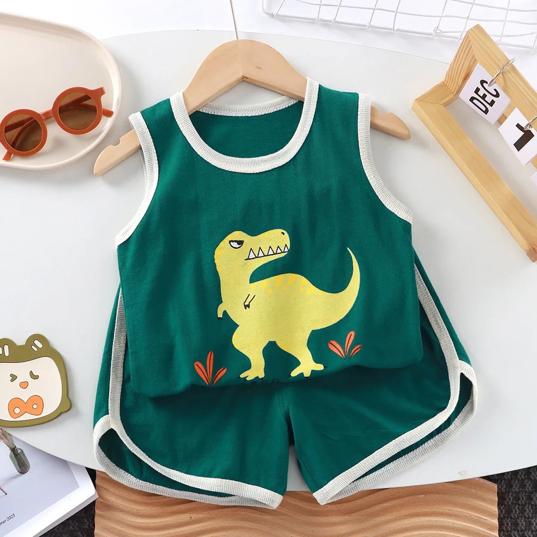 Summer baby boy clothes outfits sets vest T-shirt top+shorts sports suit for toddler infant boys clothing baby wear sets coats - Mom & Kids