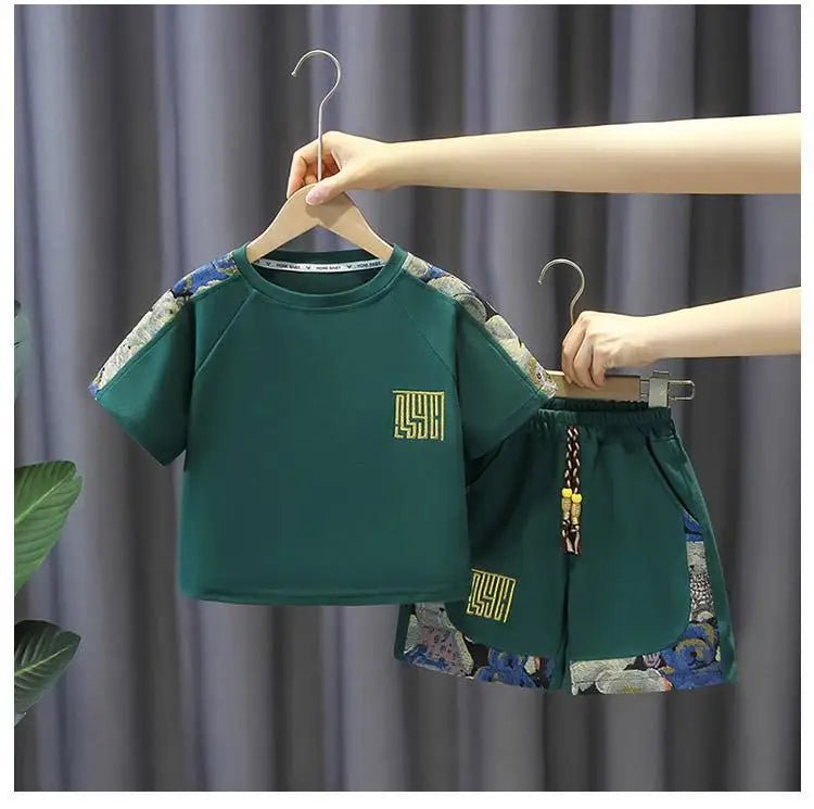 Summer Baby Boy Clothes Set Children Girls Fashion Bear Printed T-shirts and Shorts 2pcs Suit Kid Casual Top Bottom Outfiots - Mom & Kids