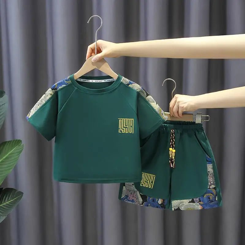 Summer Baby Boy Clothes Set Children Girls Fashion Bear Printed T-shirts and Shorts 2pcs Suit Kid Casual Top Bottom Outfiots - Mom & Kids