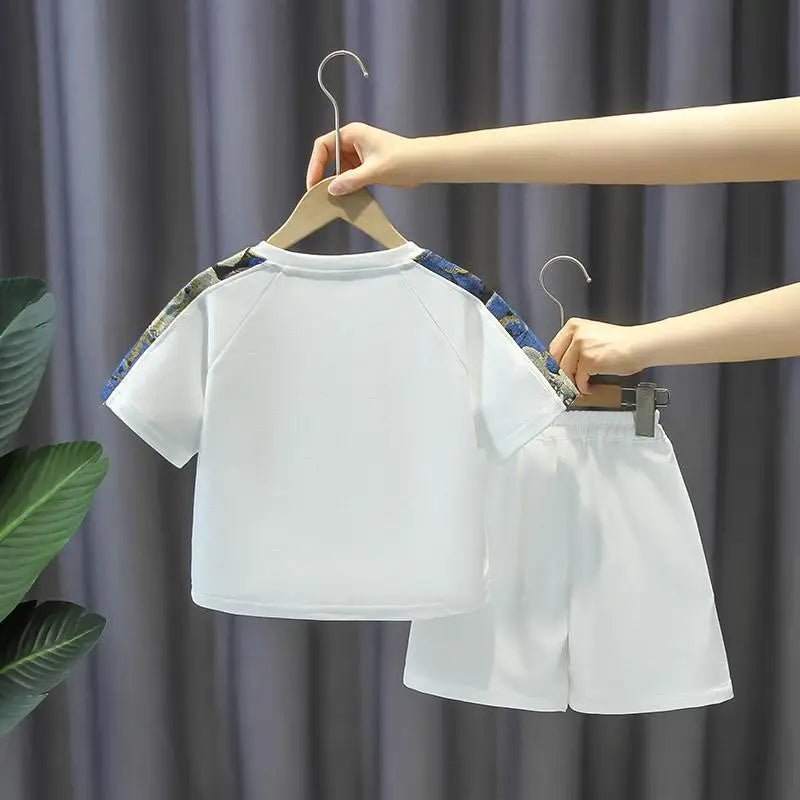 Summer Baby Boy Clothes Set Children Girls Fashion Bear Printed T-shirts and Shorts 2pcs Suit Kid Casual Top Bottom Outfiots - Mom & Kids