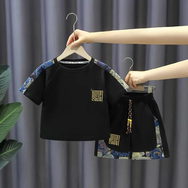 Summer Baby Boy Clothes Set Children Girls Fashion Bear Printed T-shirts and Shorts 2pcs Suit Kid Casual Top Bottom Outfiots - Mom & Kids