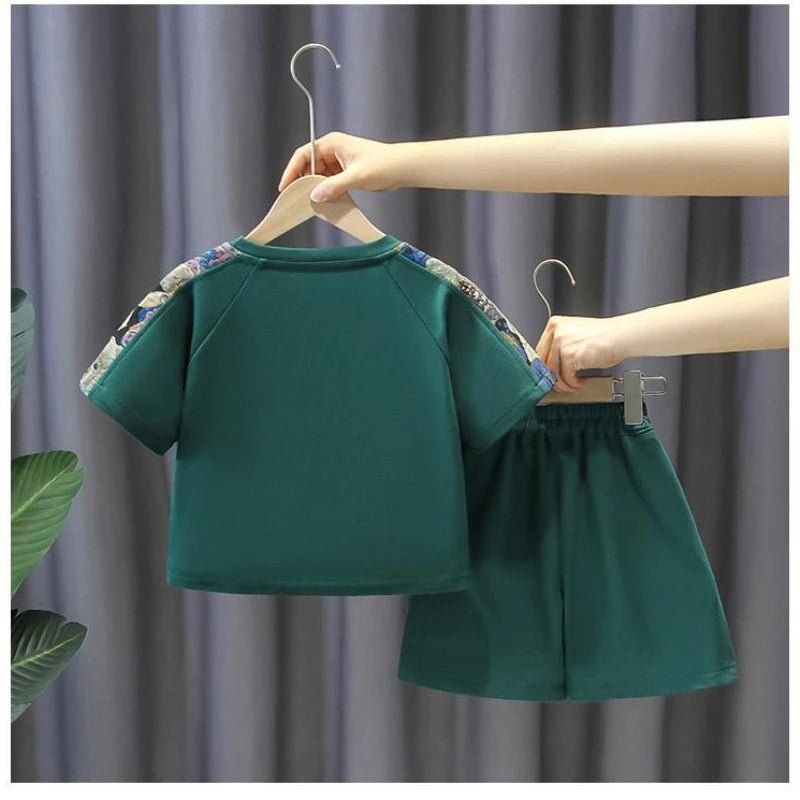 Summer Baby Boy Clothes Set Children Girls Fashion Bear Printed T-shirts and Shorts 2pcs Suit Kid Casual Top Bottom Outfiots - Mom & Kids
