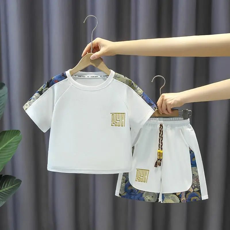 Summer Baby Boy Clothes Set Children Girls Fashion Bear Printed T-shirts and Shorts 2pcs Suit Kid Casual Top Bottom Outfiots - Mom & Kids
